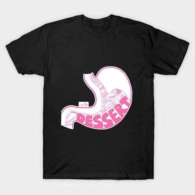 Food in My Stomach - Dessert (Color) T-Shirt by TheAlbinoSnowman